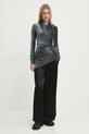 Βελούδινη μπλούζα Rick Owens Lilies LI02D5203VST γκρί AW24