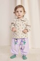 Βαμβακερή μπλούζα μωρού Bobo Choses Pansy Flower casual μπεζ 224AB026