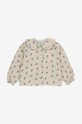 Βαμβακερή μπλούζα μωρού Bobo Choses Pansy Flower 224AB026 μπεζ AW24