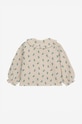 Дівчинка Бавовняна блузка для немовлят Bobo Choses Pansy Flower 224AB026 бежевий
