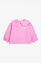 Bobo Choses felpa in cotone neonato/a Funny Ghost lunga rosa 224AB047