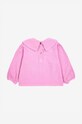 Bobo Choses bluza din bumbac pentru bebelusi Funny Ghost 224AB047 roz AW24
