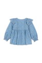 Κοριτσίστικα Παιδική βαμβακερή μπλούζα Konges Sløjd KIM FRILL BLOUSE GOTS KS101546 μπλε