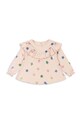 Konges Sløjd bluza de bumbac pentru copii MALLI GLITTER BLOUSE GOTS cu modele bej KS101593