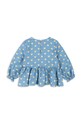 Dječja pamučna bluza Konges Sløjd VIDA BLOUSE GOTS KS101725 plava AW24