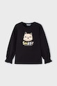 Dječja majica dugih rukava Mayoral s elastinom crna 4071.6H.Mini.9BYH