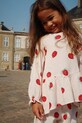 Konges Sløjd bluzka bawełniana dziecięca COCO LADYBUG BLOUSE GOTS wzorzyste beżowy KS102212
