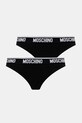 Στρινγκ Moschino Underwear 2-pack πλεκτό ύφασμα μαύρο A1389.4406