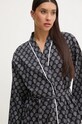 Dkny szlafrok bawełniany czarny YI10024
