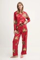 Lauren Ralph Lauren piżama aplikacja czerwony ILN92381