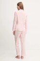 Bavlněné pyžamo Lauren Ralph Lauren ILN92366 růžová AW24