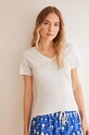 Bavlnené pyžamové tričko women'secret MIX AND MATCH SEASIDES melanž sivá 3277317