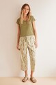 women'secret piżama bawełniana WEEKLY SUMMER wzorzyste zielony 3597397