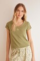 women'secret piżama bawełniana WEEKLY SUMMER 3597397 zielony AW24