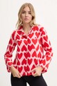 Хлопковая пижамная рубашка United Colors of Benetton трикотаж розовый 3MR73M05V