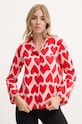 United Colors of Benetton cămașă de pijama din bumbac munte roz 3MR73M05V