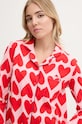 United Colors of Benetton cămașă de pijama din bumbac 3MR73M05V roz NC24