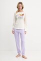 United Colors of Benetton piżama bawełniana x DISNEY nadruk beżowy 3VD03P03E