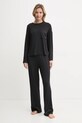 Μακρυμάνικη μπλούζα πιτζάμας United Colors of Benetton 3ZEW3M06P μαύρο AW24