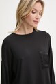 Μακρυμάνικη μπλούζα πιτζάμας United Colors of Benetton μαύρο 3ZEW3M06P