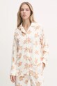 Пижамная рубашка United Colors of Benetton трикотаж бежевый 34WW3M06M