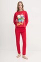Majica dugih rukava za spavanje United Colors of Benetton x GARFIELD 3DKE3M06L crvena AW24