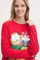 Majica dugih rukava za spavanje United Colors of Benetton x GARFIELD crvena 3DKE3M06L
