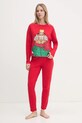 United Colors of Benetton longsleeve de pijama x GARFIELD 3DKE3M06L rosu AW24