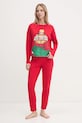 Majica dugih rukava za spavanje United Colors of Benetton x GARFIELD 3DKE3M06L crvena AW24