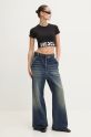 Diesel t-shirt UFSB-COTTON-RACE-BRALETTE A14593.0HMAU czarny AW24