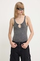 Bodi Diesel UFBY-D-OVAL-COTTON-RIB-BODYSUIT slim siva A15365.0LKAR