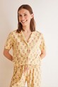 women'secret set de pijama de bumbac DAILY BOHO 3598030 galben AW24