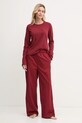 Calvin Klein Underwear piżama bawełniana bawełna bordowy 000QS7422E