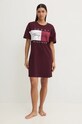 Pyžamové tričko Tommy Hilfiger UW0UW05631 burgundské AW24