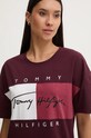 Pyžamové tričko Tommy Hilfiger burgundské UW0UW05631