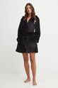 Juicy Couture szlafrok HOODED ROBE JCLRB224505.101 czarny AW24