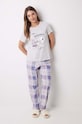Bavlnené pyžamo women'secret Snoopy potlač sivá 3138566