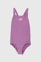 adidas Performance costum de baie dintr-o bucată pentru copii 3 BARS SOL ST moale violet IT2713