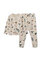 Liewood piżama bawełniana dziecięca Wilhelm Printed Pyjamas Set beżowy LW19854