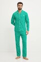 Bavlněné pyžamo United Colors of Benetton sada zelená 4XPR4P00B