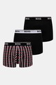 Boxerky BOSS 3-pack pletenina černá 50524533