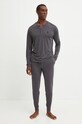 Pyžamo s příměsí vlny BOSS směs šedá 50527503