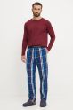 Pyžamo Tommy Hilfiger hladký burgundské UM0UM03423