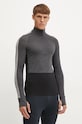 Funkcionalna majica dugih rukava Icebreaker Merino 200 ZoneKnit gornji dijelovi siva IBBA56H95851
