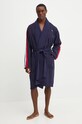 Хлопковый халат Lacoste 4H2165 тёмно-синий AW24