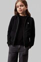 Дитяча бавовняна кофта Calvin Klein Jeans з капюшоном чорний IB0IB02131.9BYH