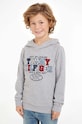 Dětská mikina Tommy Hilfiger s kapucí šedá KB0KB09050.9BYH.116.122