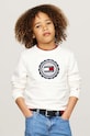 Dětská bavlněná mikina Tommy Hilfiger bez kapuce bílá KB0KB09052.9BYH.128.176
