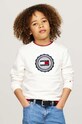 Dětská bavlněná mikina Tommy Hilfiger bez kapuce bílá KB0KB09052.9BYH.128.176