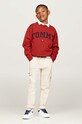 Dětská bavlněná mikina Tommy Hilfiger červená KB0KB09119.9BYH.128.176